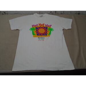 Vintage Mirage Las Vegas Shirt Palm Trees White Graphic T Shirt Tee 90s L